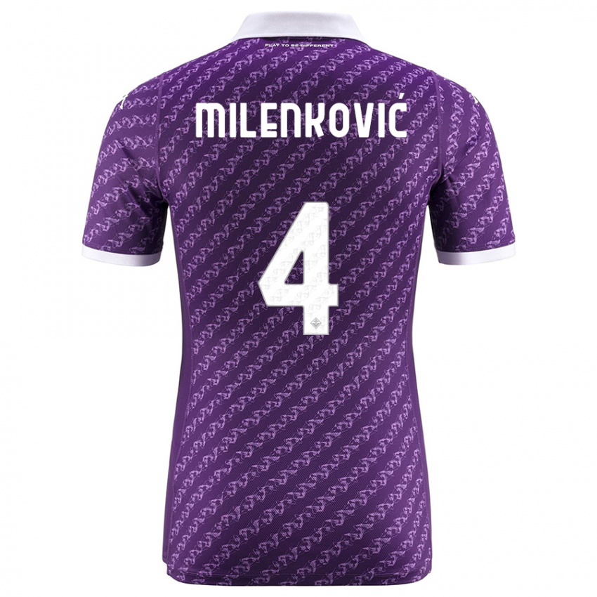 Herren Nikola Milenkovic #4 Violett Heimtrikot Trikot 2023/24 T-Shirt Österreich