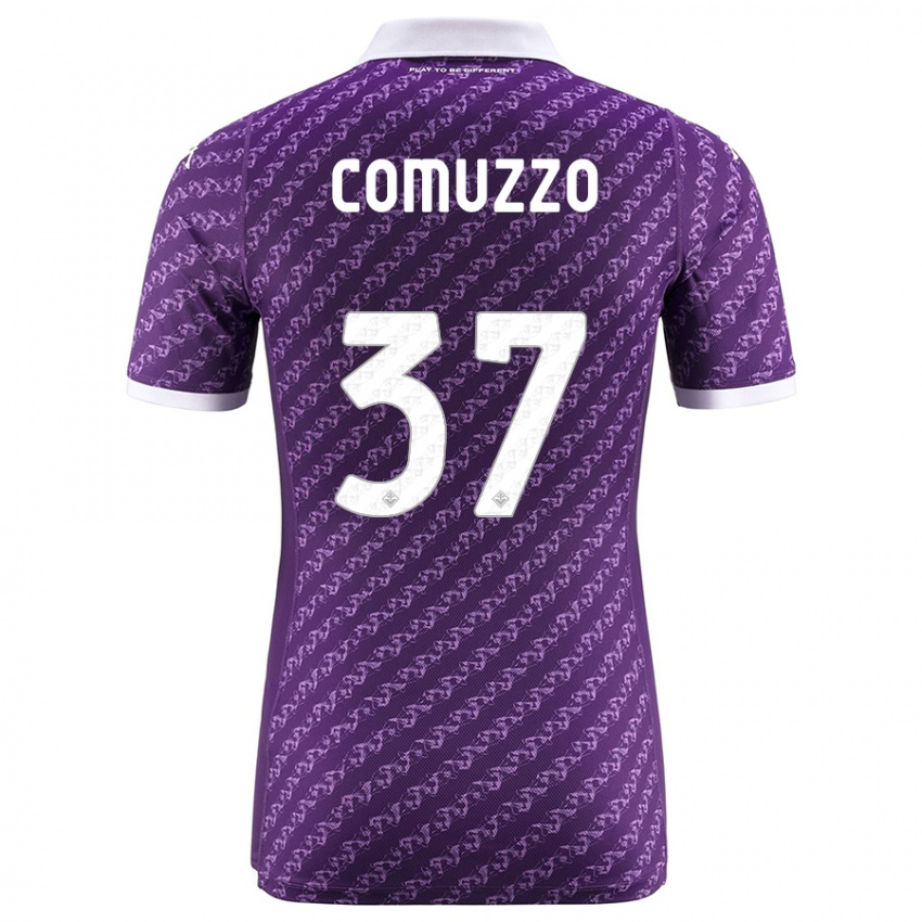 Herren Pietro Comuzzo #37 Violett Heimtrikot Trikot 2023/24 T-Shirt Österreich