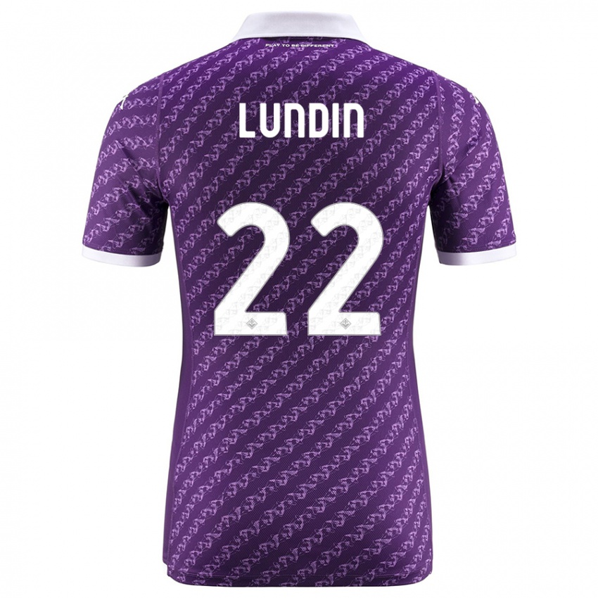 Herren Karin Lundin #22 Violett Heimtrikot Trikot 2023/24 T-Shirt Österreich