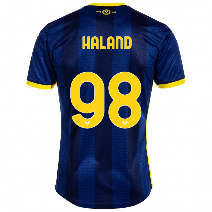 Herren Benedicte Iversen Håland #98 Marine Heimtrikot Trikot 2023/24 T-Shirt Österreich