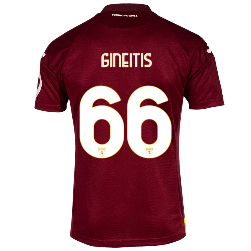 Herren Gvidas Gineitis #66 Dunkelrot Heimtrikot Trikot 2023/24 T-Shirt Österreich