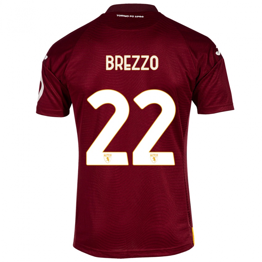 Herren Matteo Brezzo #22 Dunkelrot Heimtrikot Trikot 2023/24 T-Shirt Österreich