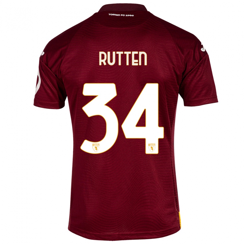 Herren Jill Rutten #34 Dunkelrot Heimtrikot Trikot 2023/24 T-Shirt Österreich