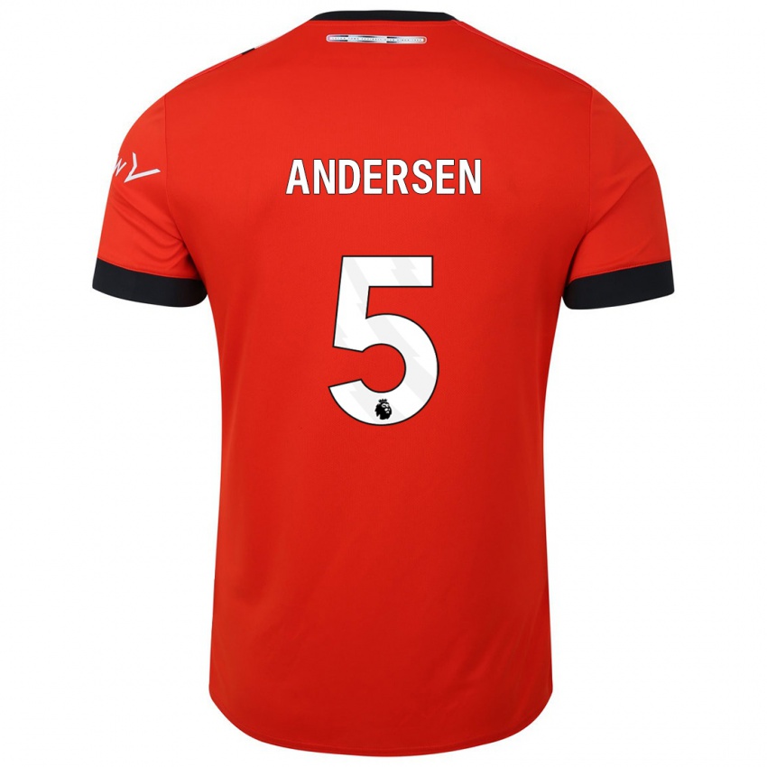 Herren Mads Andersen #5 Rot Heimtrikot Trikot 2023/24 T-Shirt Österreich