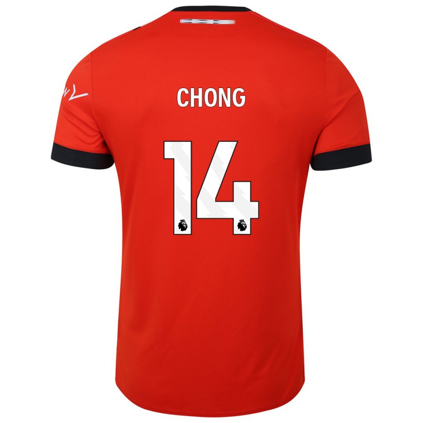 Herren Tahith Chong #14 Rot Heimtrikot Trikot 2023/24 T-Shirt Österreich