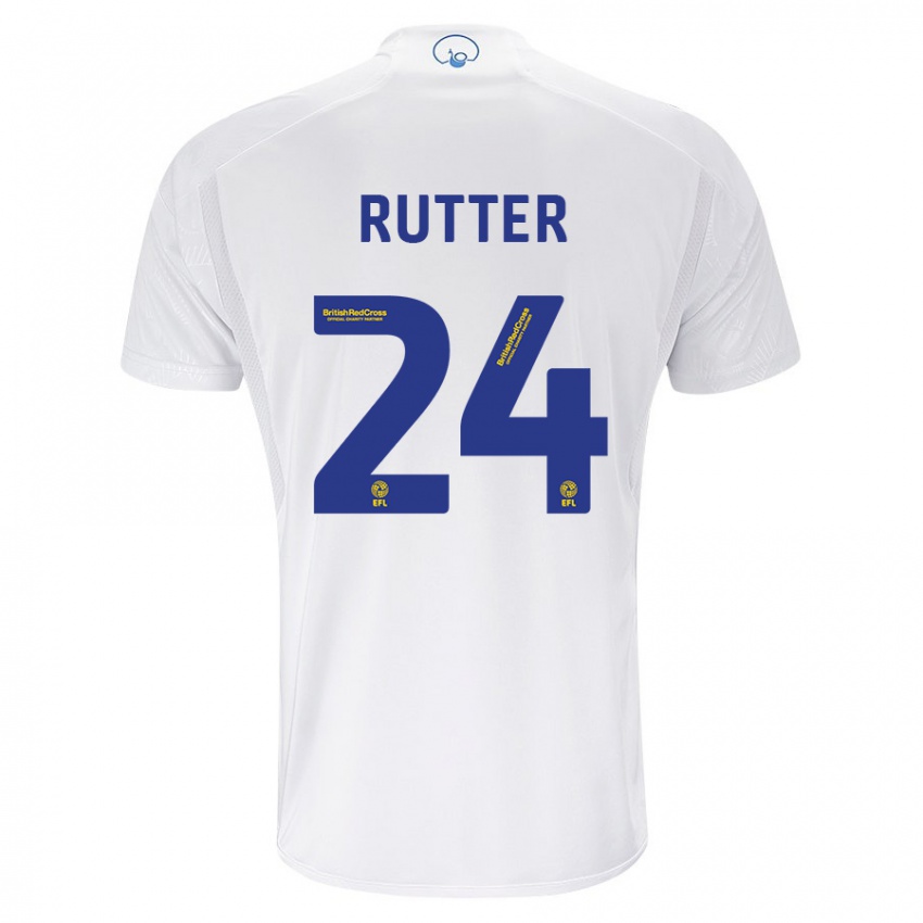 Herren Georginio Rutter #24 Weiß Heimtrikot Trikot 2023/24 T-Shirt Österreich