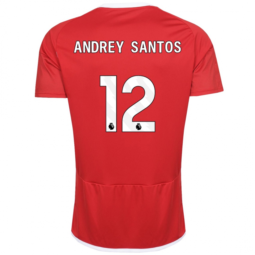 Herren Andrey Santos #12 Rot Heimtrikot Trikot 2023/24 T-Shirt Österreich