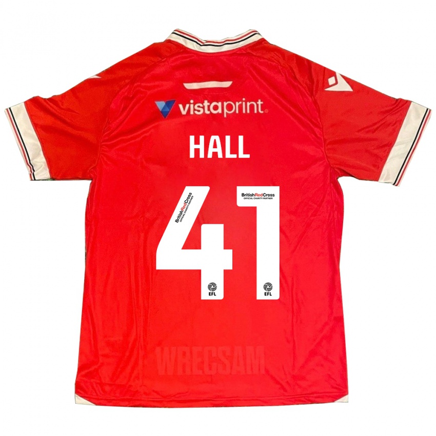 Herren Liam Hall #41 Rot Heimtrikot Trikot 2023/24 T-Shirt Österreich