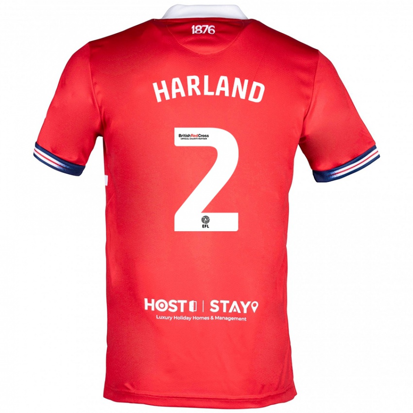 Herren Jane Harland #2 Rot Heimtrikot Trikot 2023/24 T-Shirt Österreich