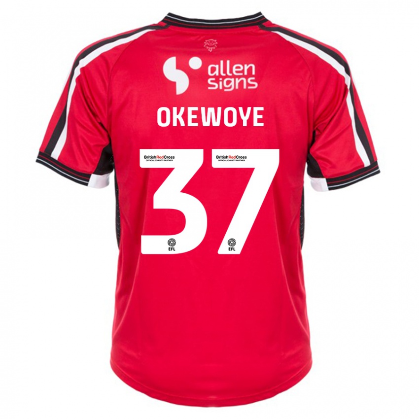 Herren Gbolahan Okewoye #37 Rot Heimtrikot Trikot 2023/24 T-Shirt Österreich