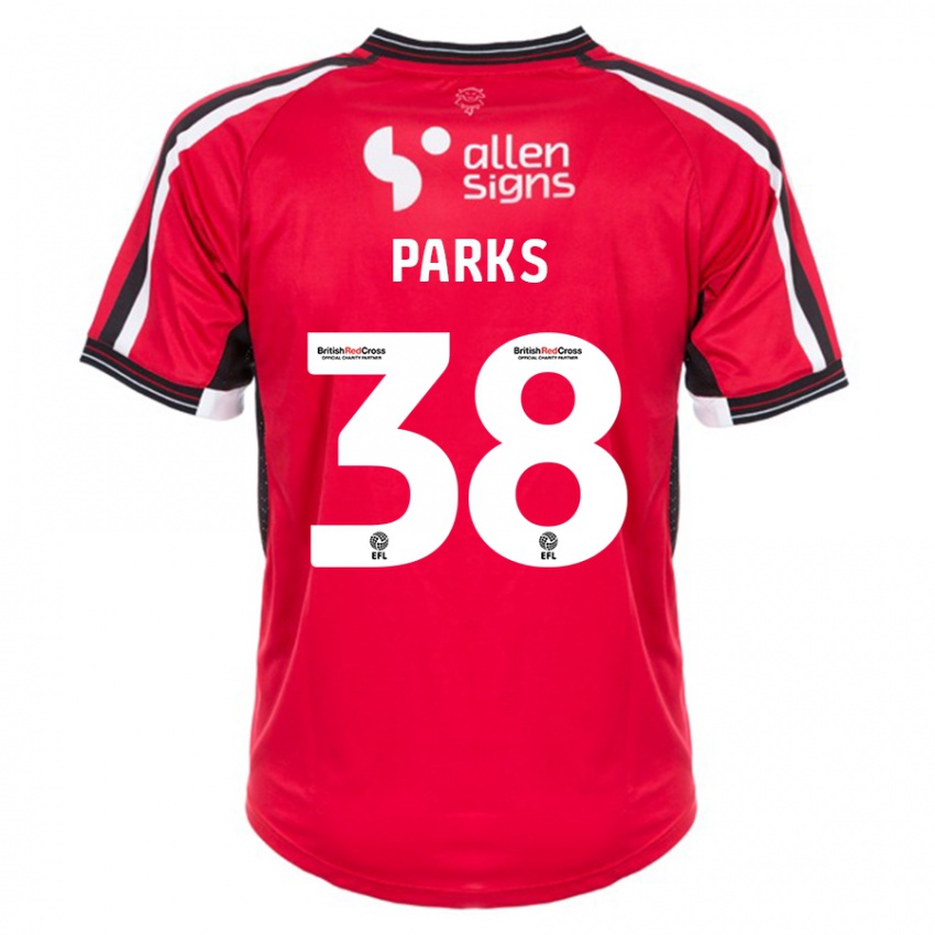 Herren Charlie Parks #38 Rot Heimtrikot Trikot 2023/24 T-Shirt Österreich