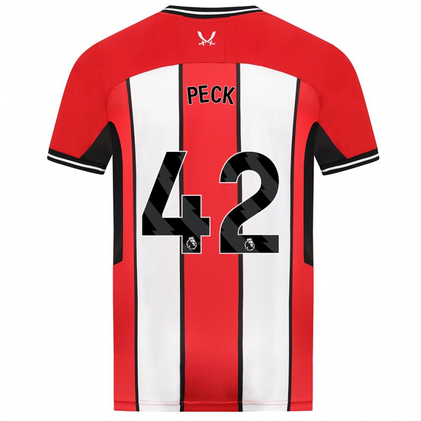 Herren Sydie Peck #42 Rot Heimtrikot Trikot 2023/24 T-Shirt Österreich