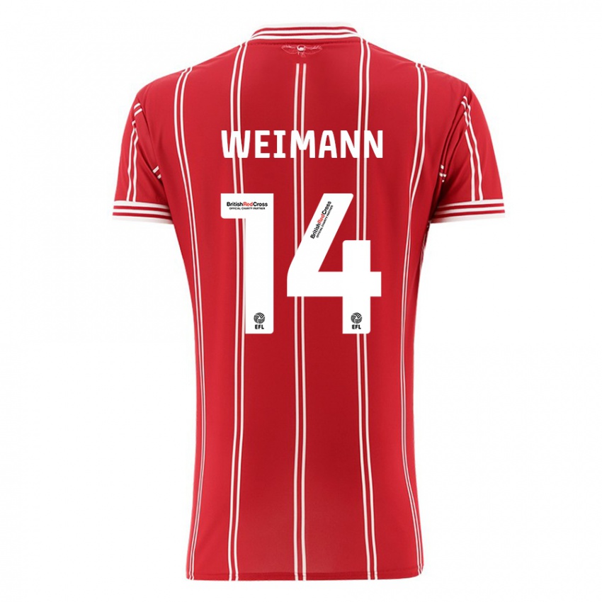 Herren Andreas Weimann #14 Rot Heimtrikot Trikot 2023/24 T-Shirt Österreich