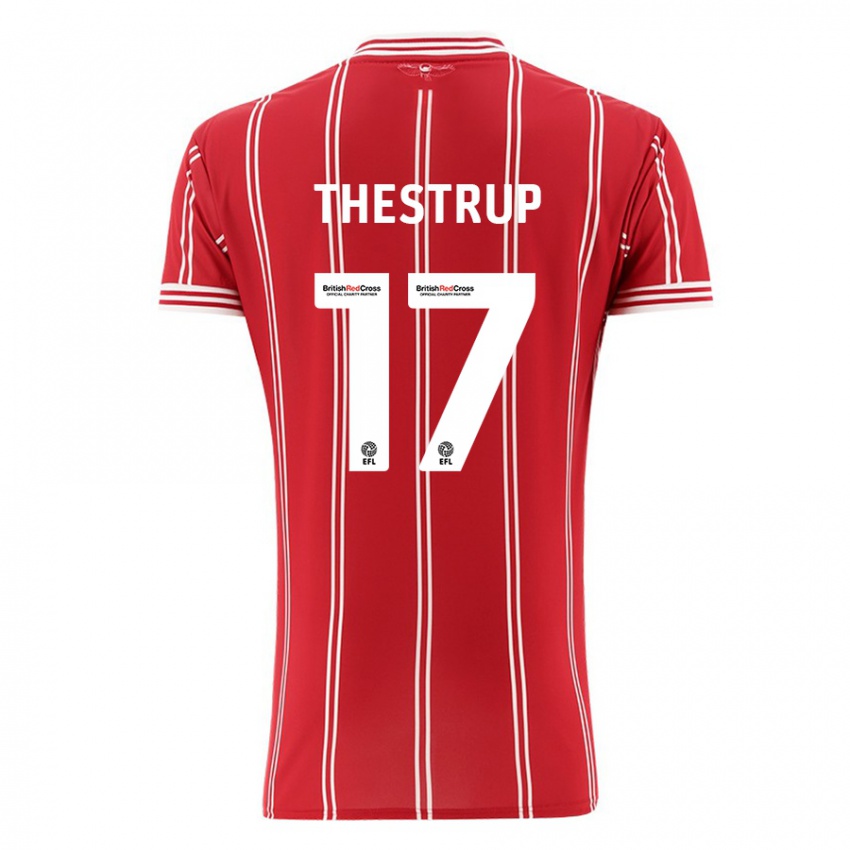 Herren Amalie Thestrup #17 Rot Heimtrikot Trikot 2023/24 T-Shirt Österreich