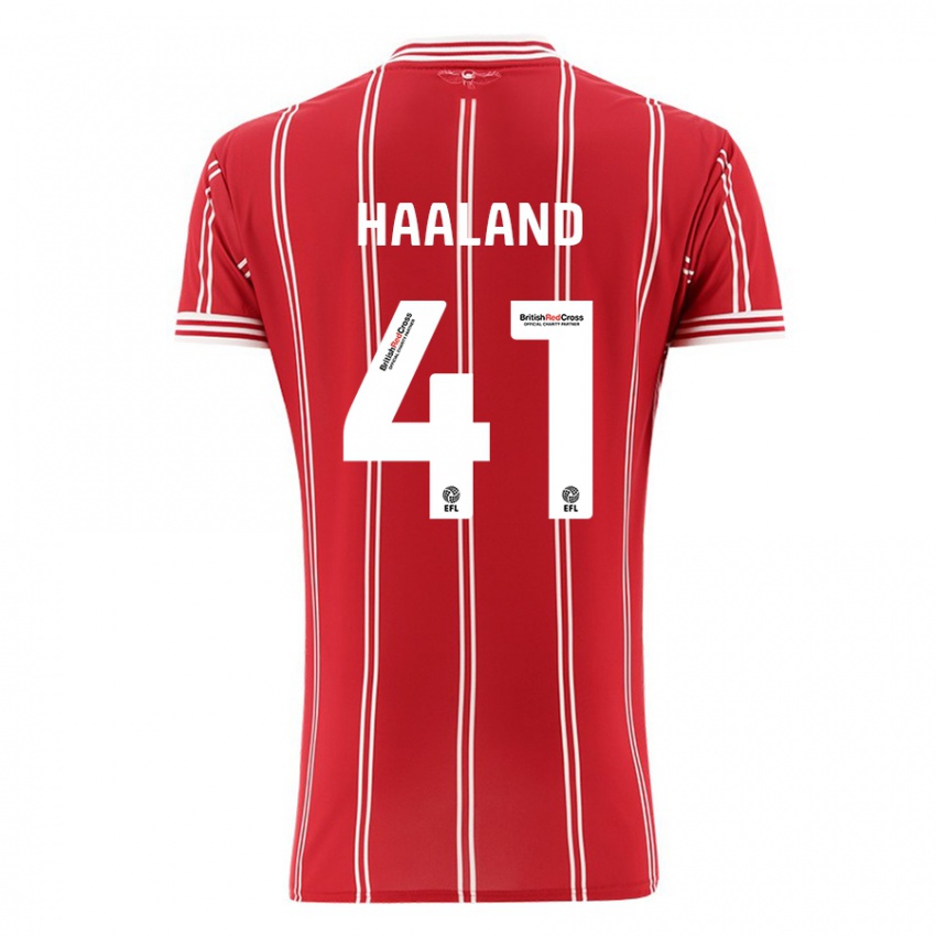 Herren Benedicte Haaland #41 Rot Heimtrikot Trikot 2023/24 T-Shirt Österreich