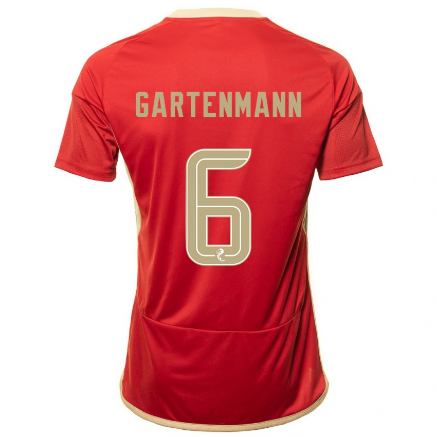 Herren Stefan Gartenmann #6 Rot Heimtrikot Trikot 2023/24 T-Shirt Österreich