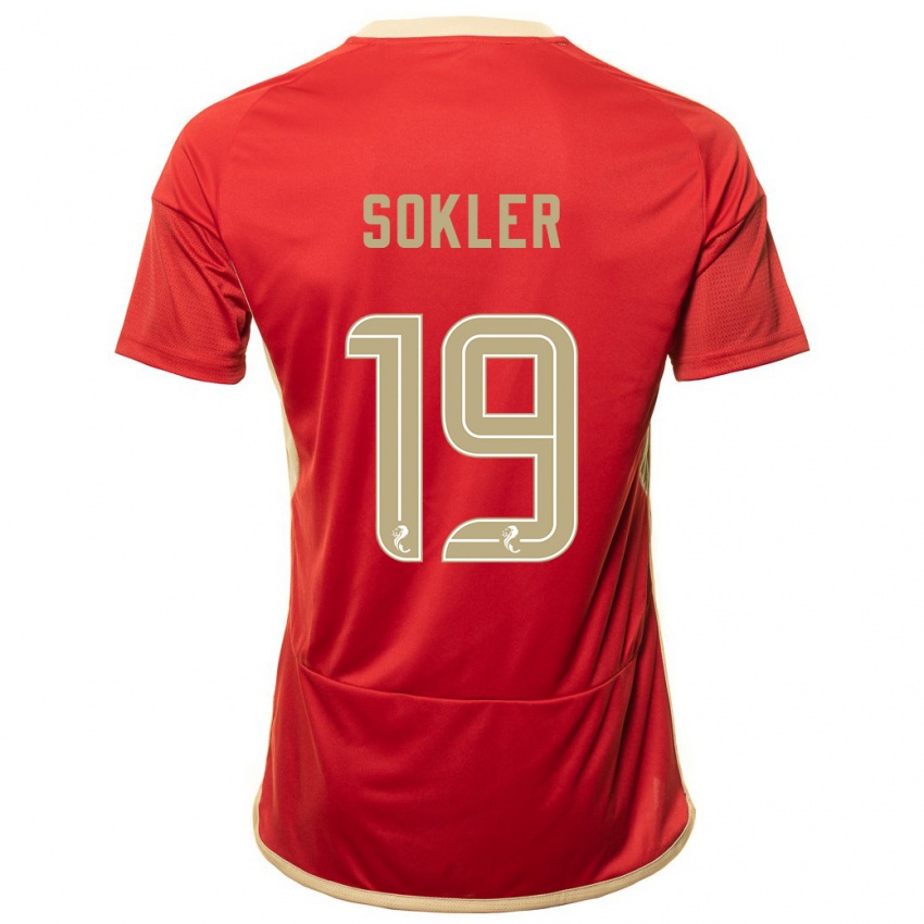 Herren Ester Sokler #19 Rot Heimtrikot Trikot 2023/24 T-Shirt Österreich