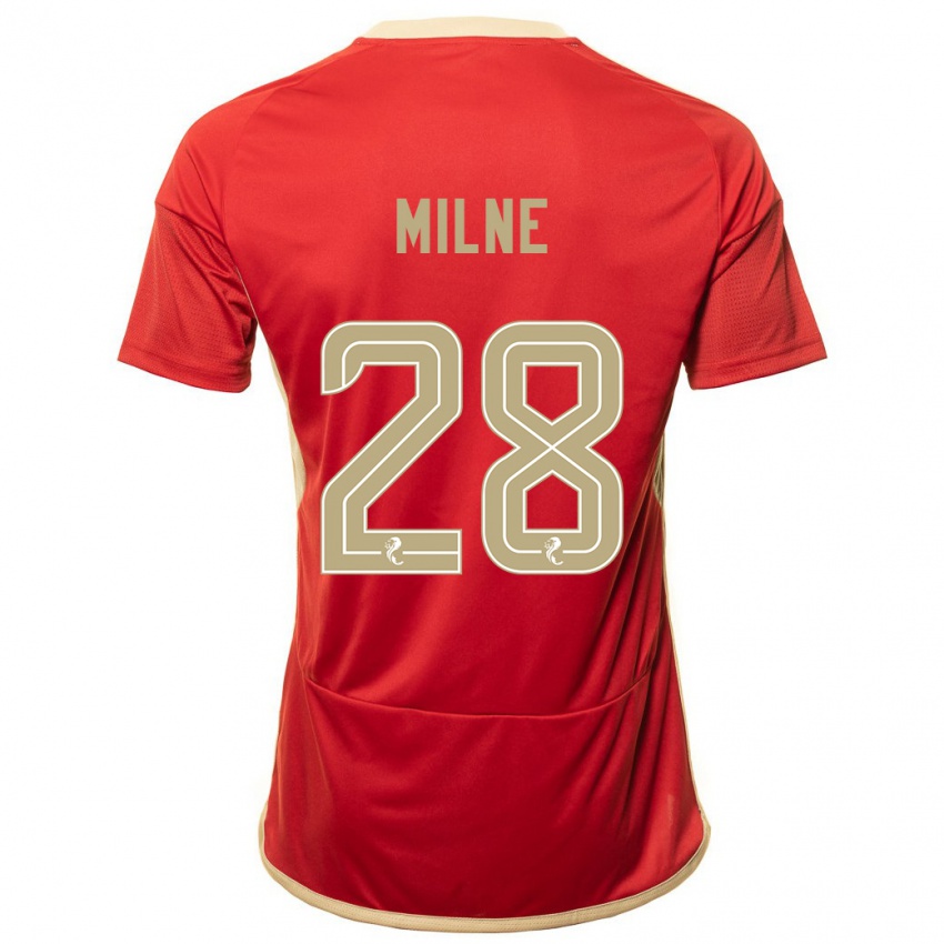 Herren Jack Milne #28 Rot Heimtrikot Trikot 2023/24 T-Shirt Österreich