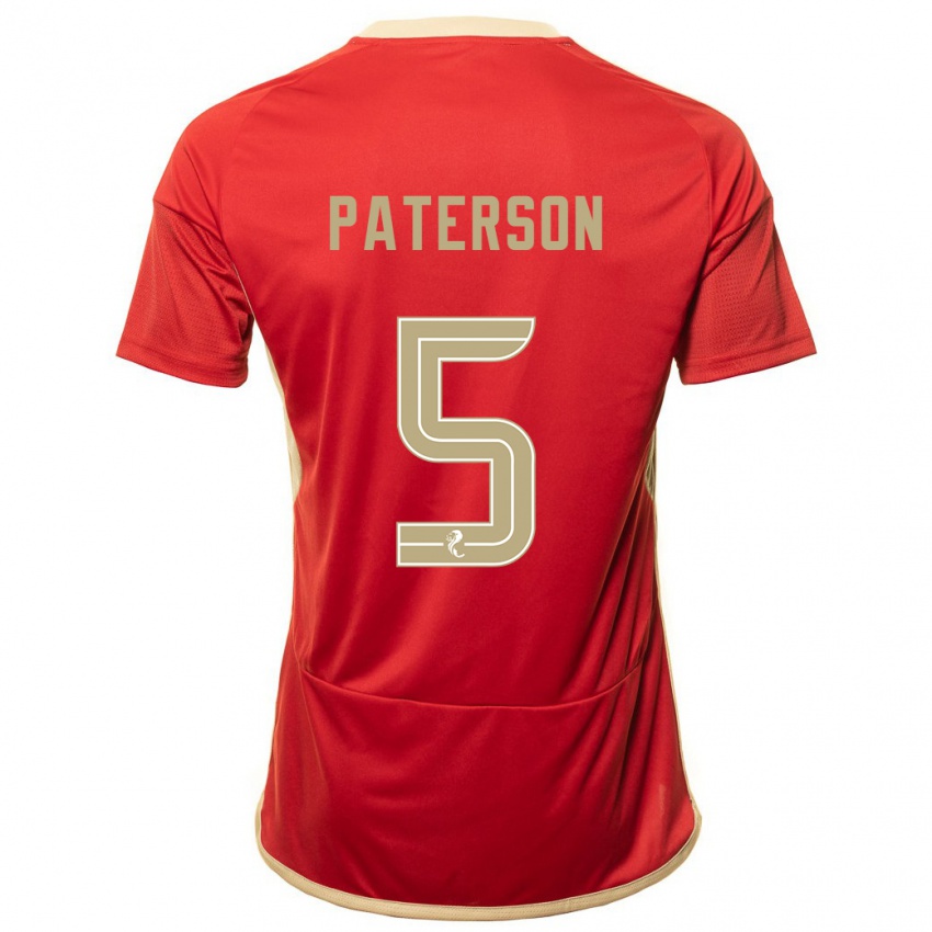 Herren Donna Paterson #5 Rot Heimtrikot Trikot 2023/24 T-Shirt Österreich