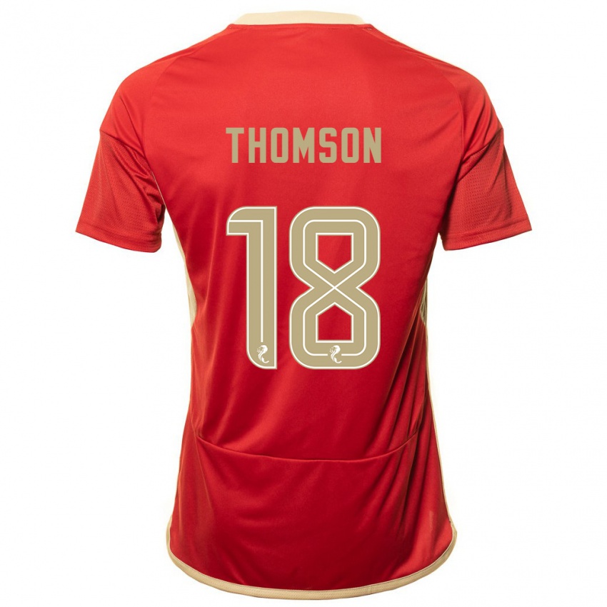 Herren Eva Thomson #18 Rot Heimtrikot Trikot 2023/24 T-Shirt Österreich