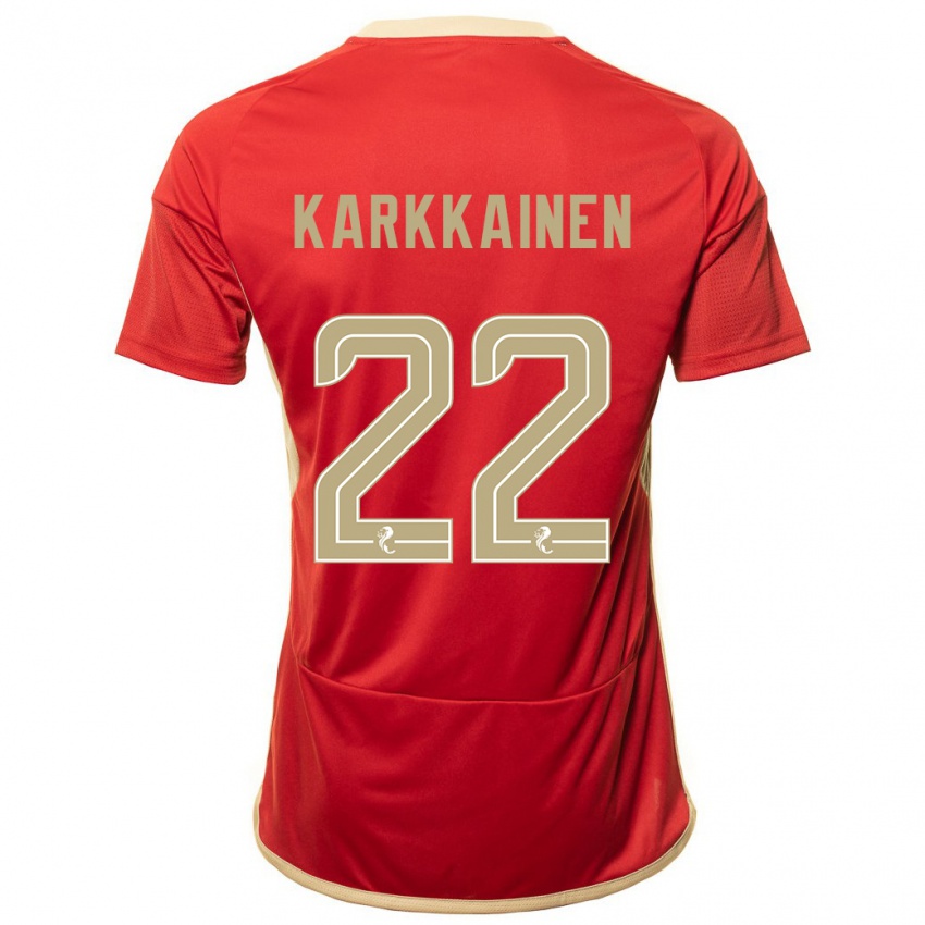 Herren Elena Kärkkäinen #22 Rot Heimtrikot Trikot 2023/24 T-Shirt Österreich