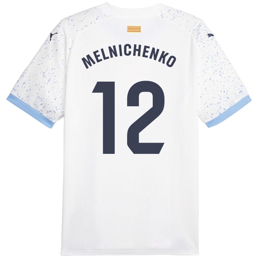 Herren Dmytro Melnichenko #12 Weiß Auswärtstrikot Trikot 2023/24 T-Shirt Österreich