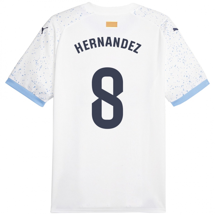 Herren Sofia Hernández #8 Weiß Auswärtstrikot Trikot 2023/24 T-Shirt Österreich