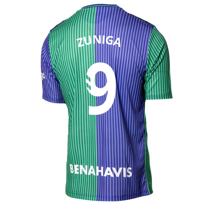 Herren Loren Zúñiga #9 Grün Blau Auswärtstrikot Trikot 2023/24 T-Shirt Österreich