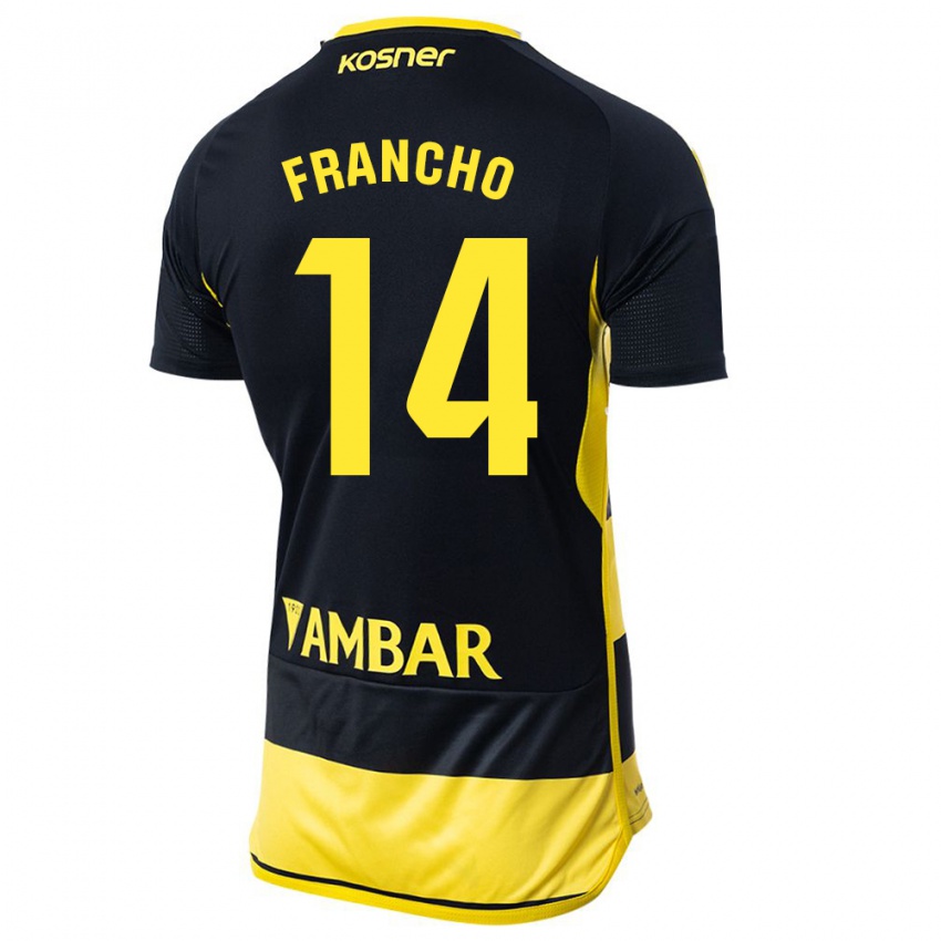 Herren Francho Serrano #14 Schwarz Gelb Auswärtstrikot Trikot 2023/24 T-Shirt Österreich