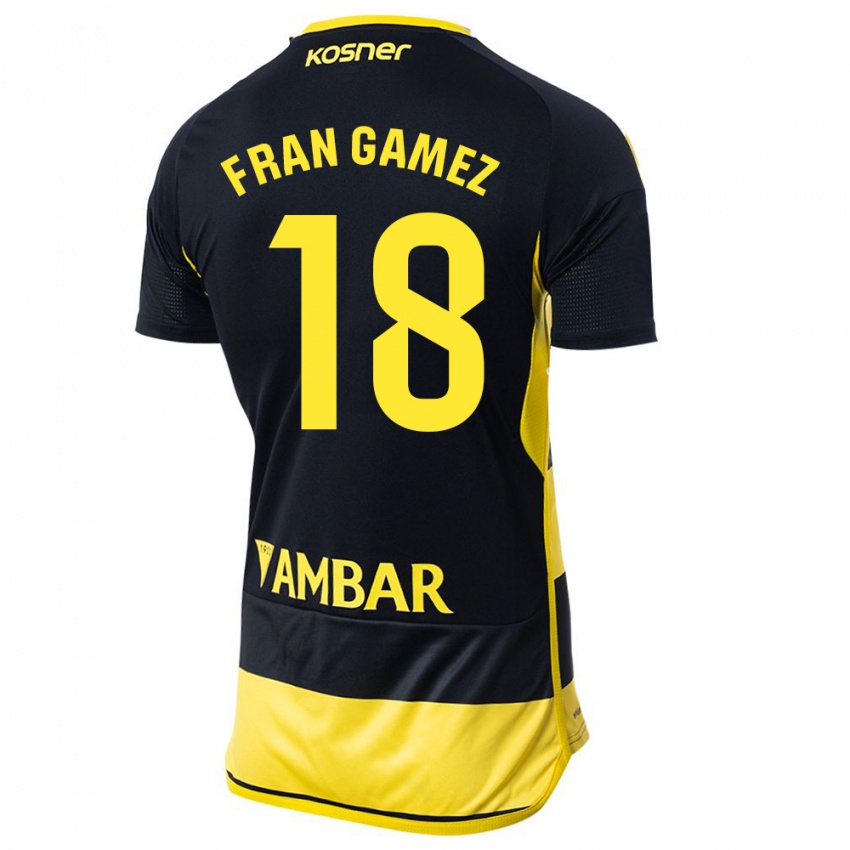 Herren Fran Gámez #18 Schwarz Gelb Auswärtstrikot Trikot 2023/24 T-Shirt Österreich