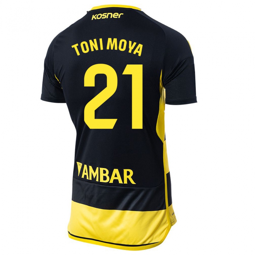 Herren Toni Moya #21 Schwarz Gelb Auswärtstrikot Trikot 2023/24 T-Shirt Österreich