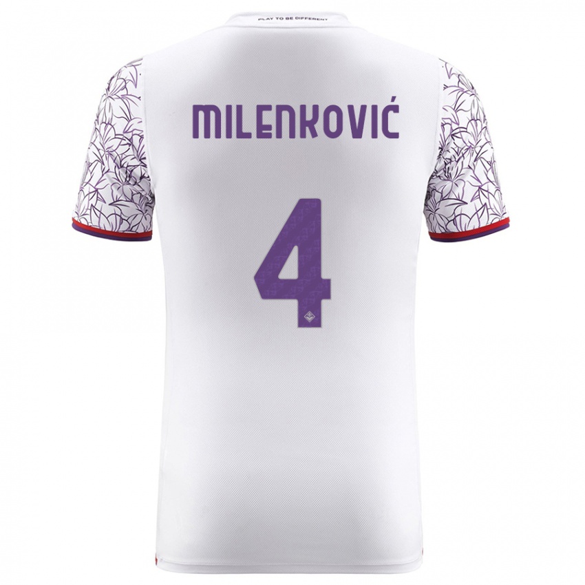 Herren Nikola Milenkovic #4 Weiß Auswärtstrikot Trikot 2023/24 T-Shirt Österreich