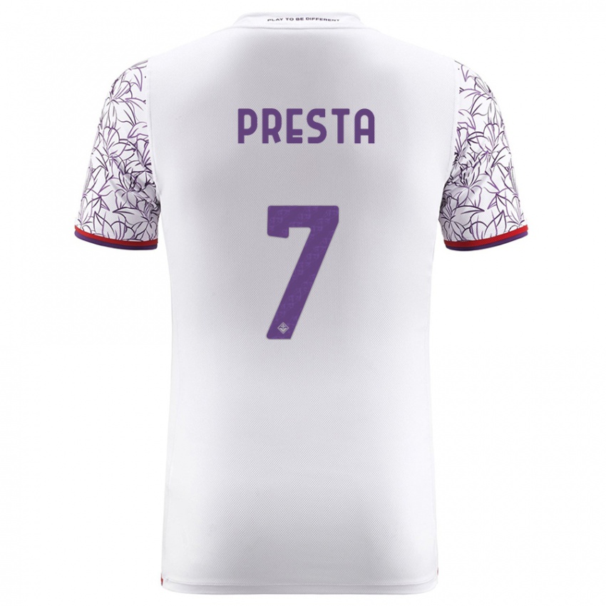 Herren Francesco Presta #7 Weiß Auswärtstrikot Trikot 2023/24 T-Shirt Österreich