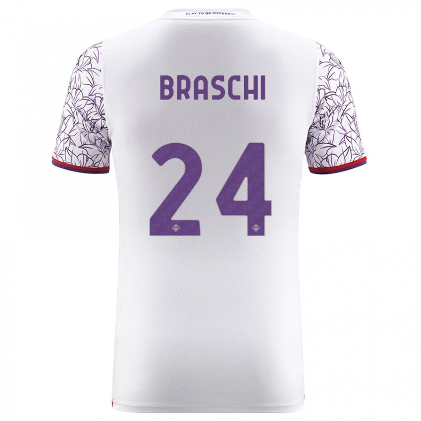 Herren Riccardo Braschi #24 Weiß Auswärtstrikot Trikot 2023/24 T-Shirt Österreich