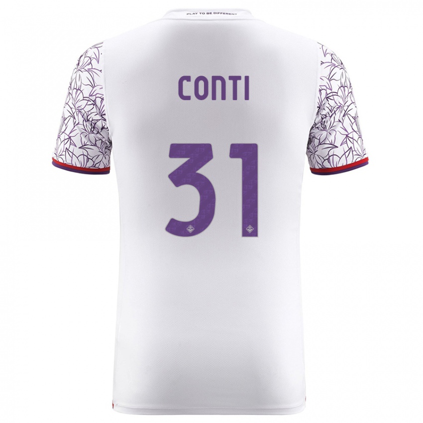 Herren Gabriele Conti #31 Weiß Auswärtstrikot Trikot 2023/24 T-Shirt Österreich