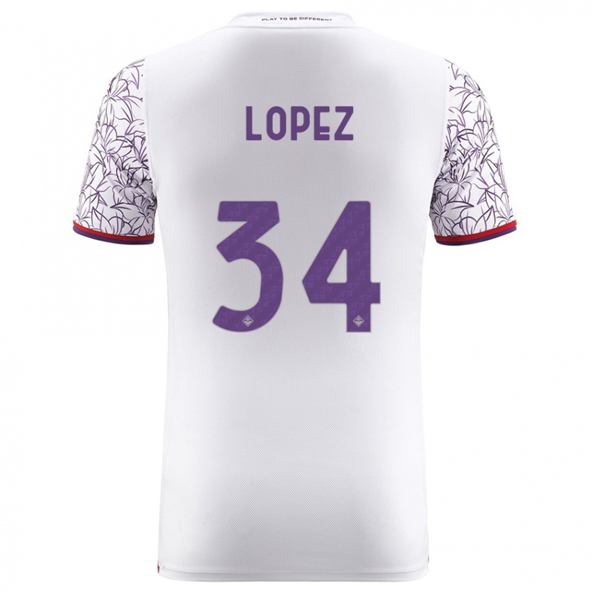 Herren Lucas López #34 Weiß Auswärtstrikot Trikot 2023/24 T-Shirt Österreich