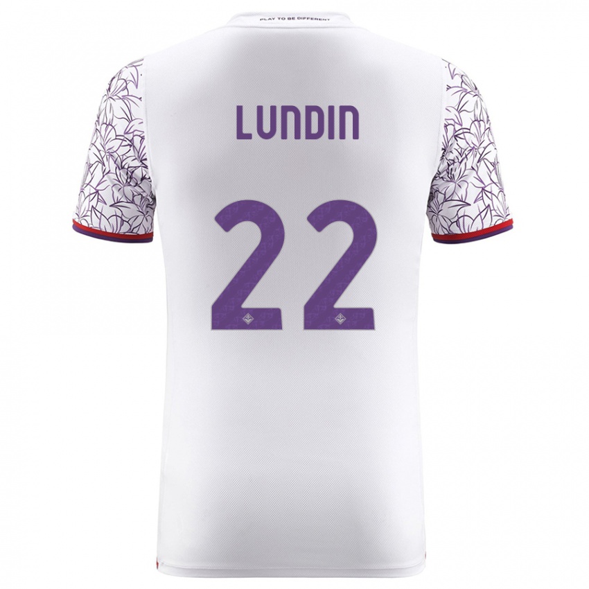 Herren Karin Lundin #22 Weiß Auswärtstrikot Trikot 2023/24 T-Shirt Österreich