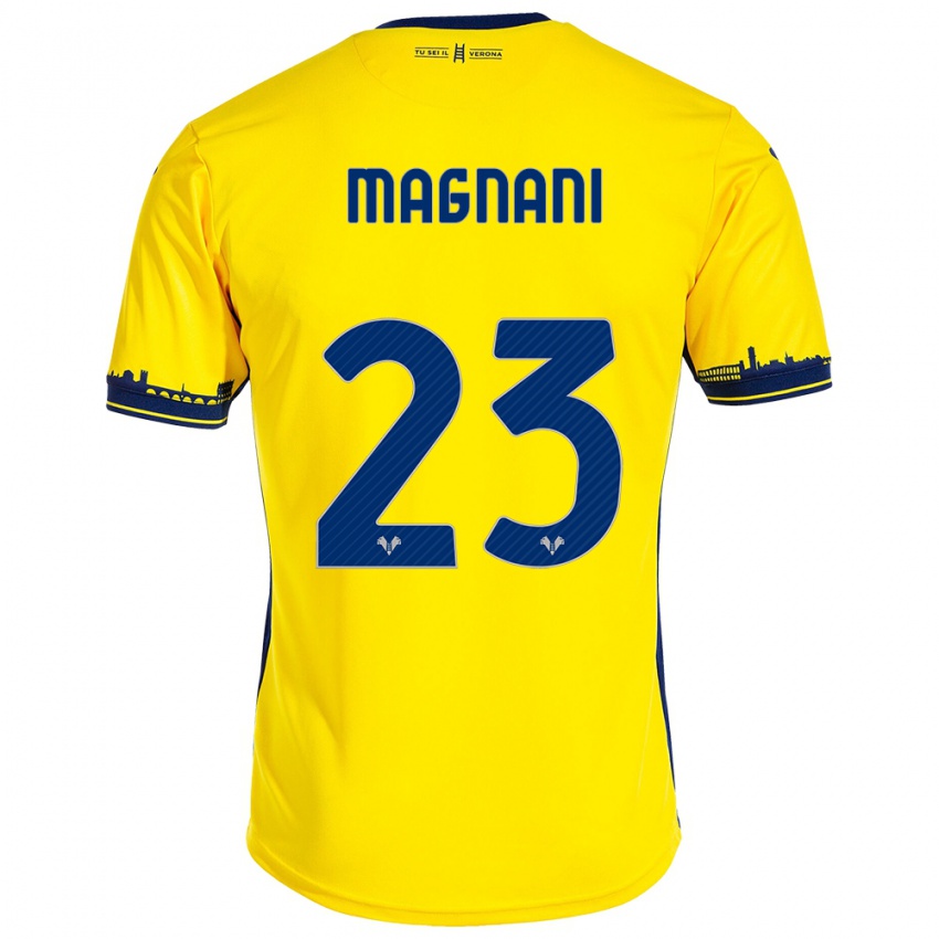 Herren Giangiacomo Magnani #23 Gelb Auswärtstrikot Trikot 2023/24 T-Shirt Österreich