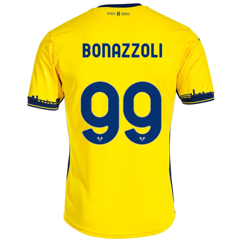 Herren Federico Bonazzoli #99 Gelb Auswärtstrikot Trikot 2023/24 T-Shirt Österreich