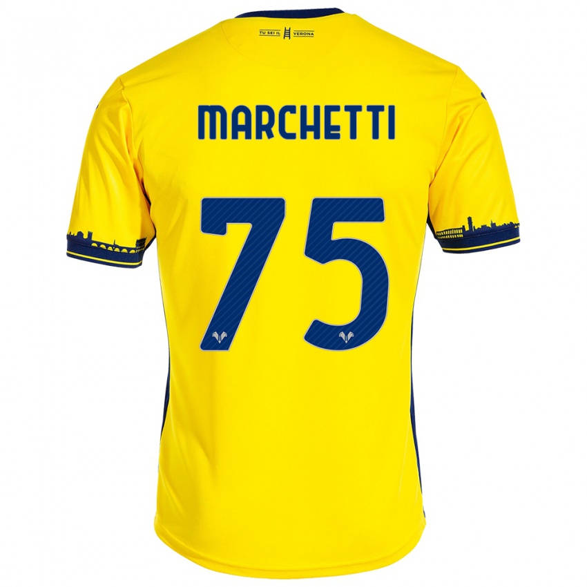 Herren Nicolò Marchetti #75 Gelb Auswärtstrikot Trikot 2023/24 T-Shirt Österreich