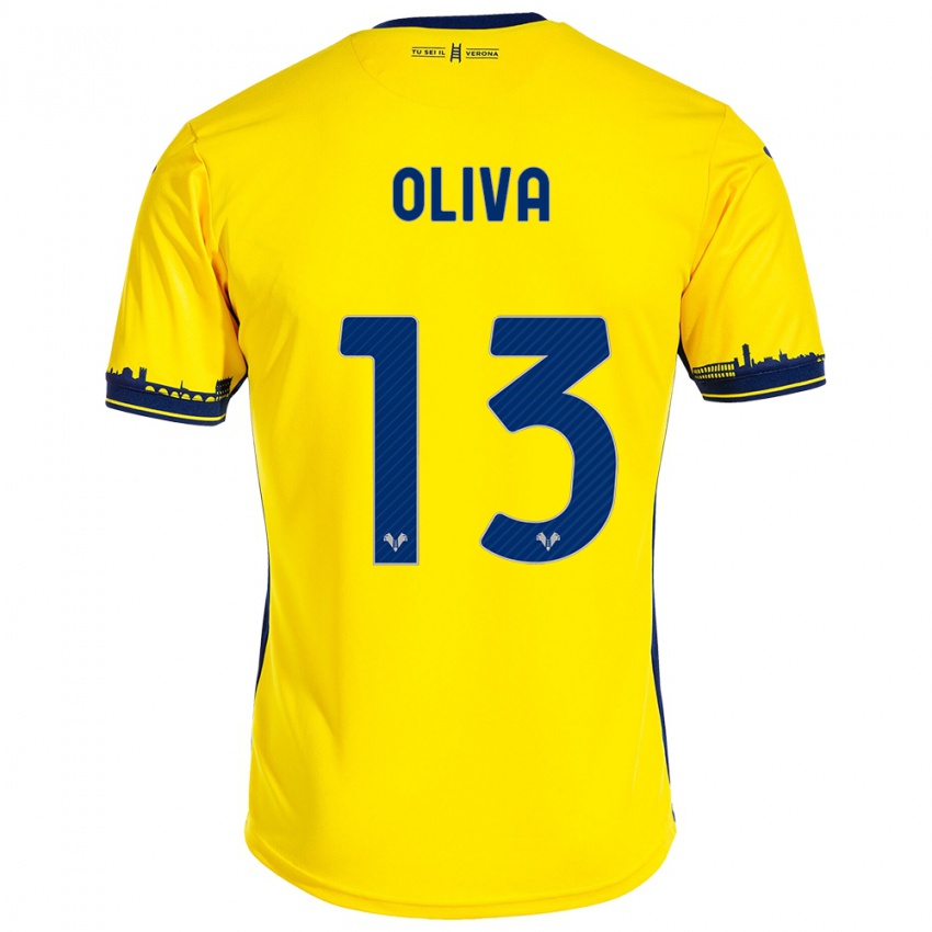 Herren Eleonora Oliva #13 Gelb Auswärtstrikot Trikot 2023/24 T-Shirt Österreich