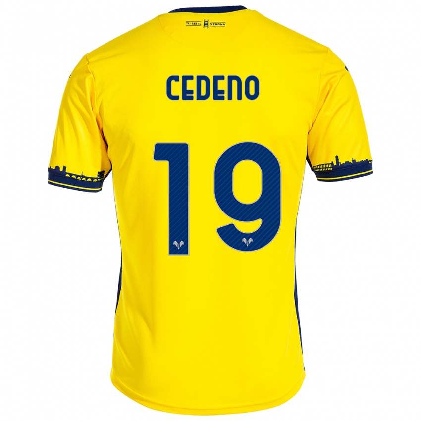 Herren Lineth Cedeno #19 Gelb Auswärtstrikot Trikot 2023/24 T-Shirt Österreich
