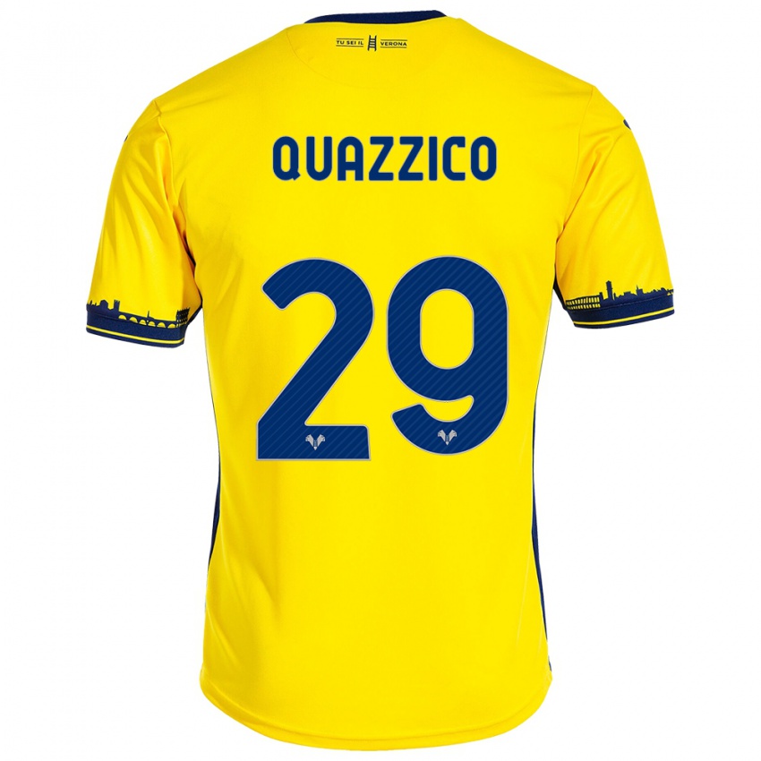 Herren Francesca Quazzico #29 Gelb Auswärtstrikot Trikot 2023/24 T-Shirt Österreich