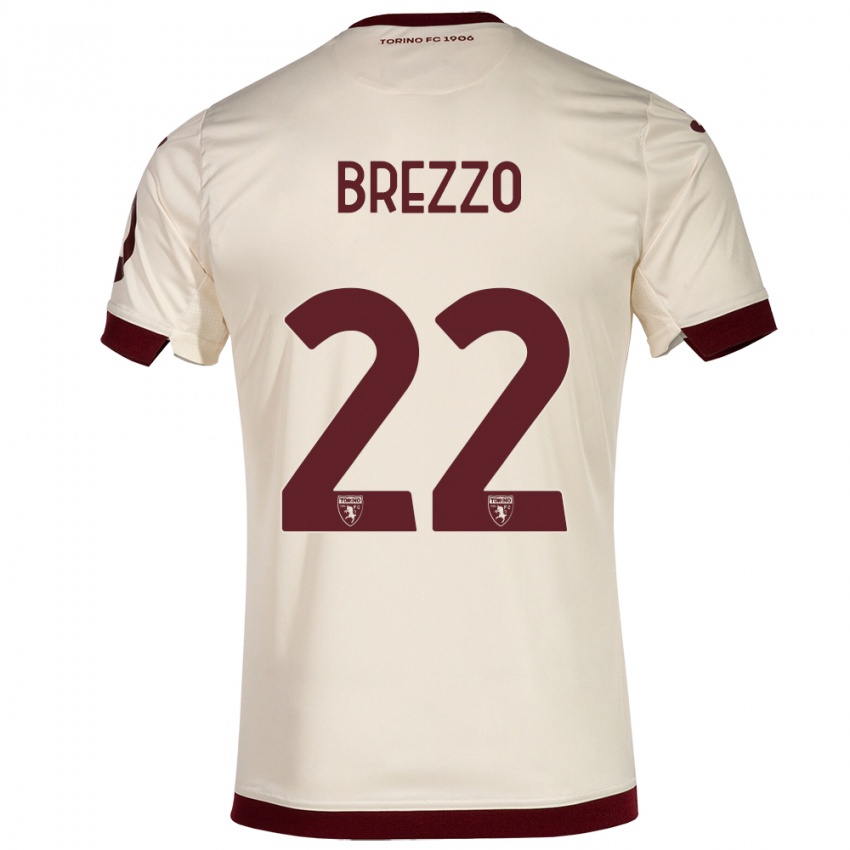 Herren Matteo Brezzo #22 Sekt Auswärtstrikot Trikot 2023/24 T-Shirt Österreich