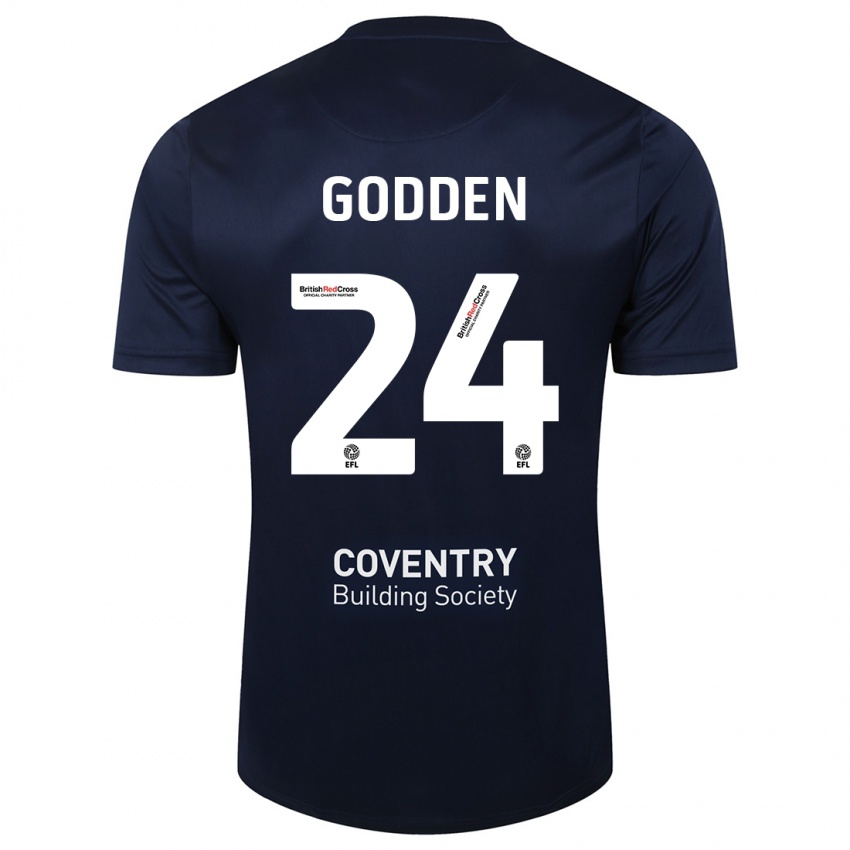 Herren Matt Godden #24 Rote Marine Auswärtstrikot Trikot 2023/24 T-Shirt Österreich