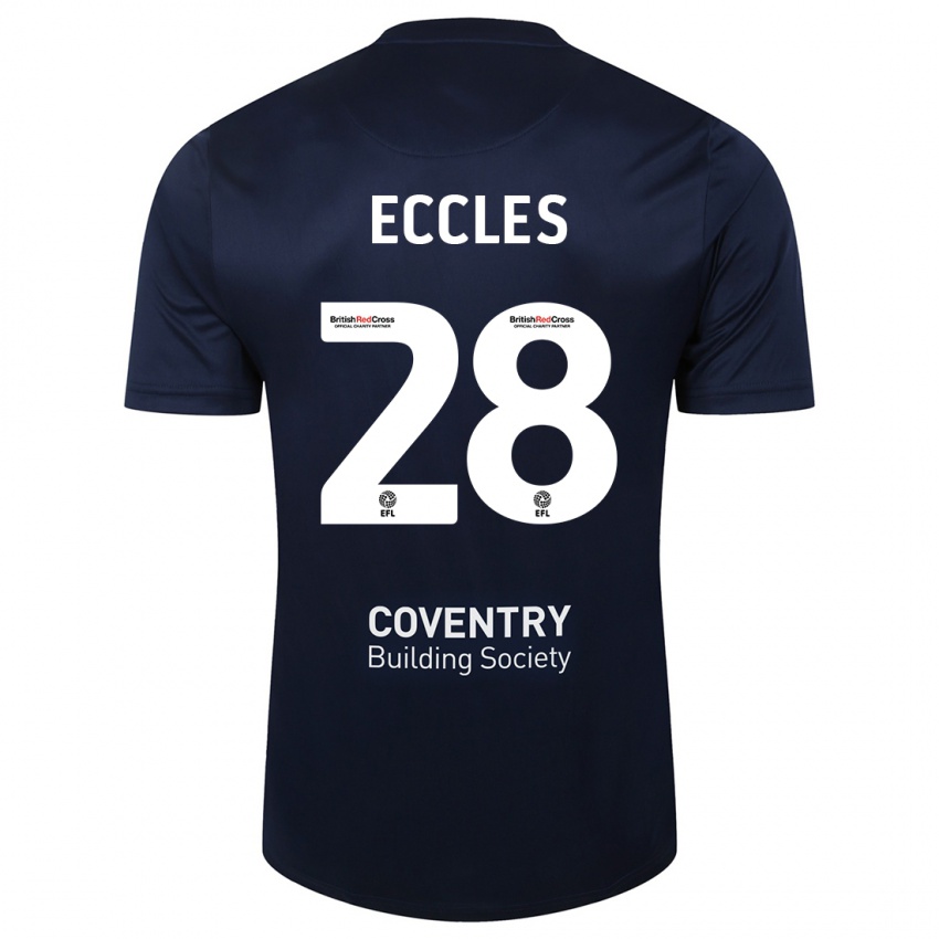 Herren Josh Eccles #28 Rote Marine Auswärtstrikot Trikot 2023/24 T-Shirt Österreich