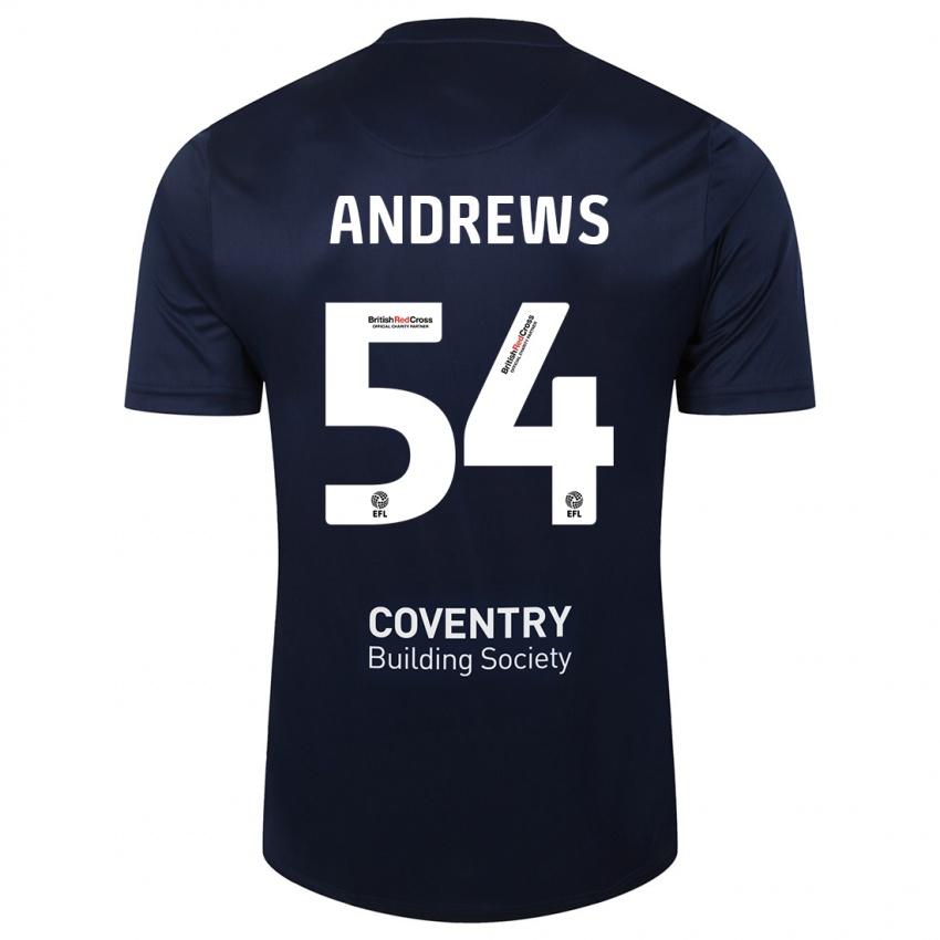 Herren Kai Andrews #54 Rote Marine Auswärtstrikot Trikot 2023/24 T-Shirt Österreich