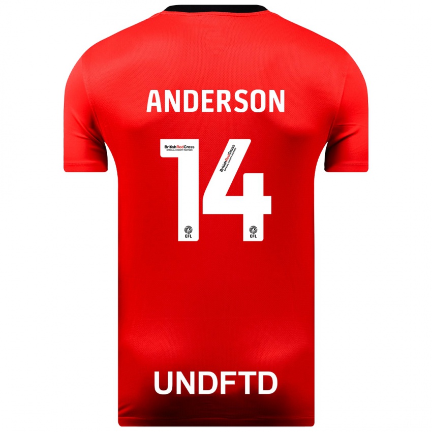 Herren Keshi Anderson #14 Rot Auswärtstrikot Trikot 2023/24 T-Shirt Österreich