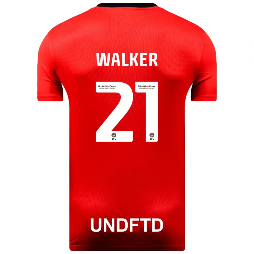 Herren Claudia Walker #21 Rot Auswärtstrikot Trikot 2023/24 T-Shirt Österreich