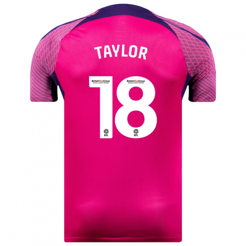 Herren Ellis Taylor #18 Lila Auswärtstrikot Trikot 2023/24 T-Shirt Österreich